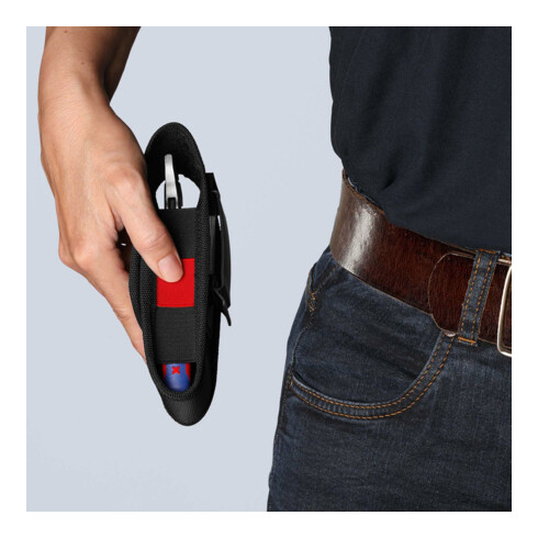 Jeu de pinces pour colliers de serrage, en pochette de ceinture à outils Knipex