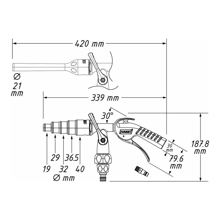 Jeu de pistolets de lavage 9048P-2/3 HAZET