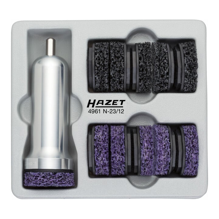 Jeu de ponceuses de moyeux de roues pour véhicules utilitaires 4961N-23/12 HAZET