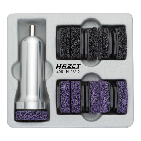 Jeu de ponceuses de moyeux de roues pour véhicules utilitaires 4961N-23/12 HAZET