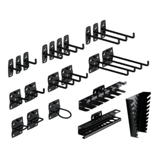 Jeu de porte-outils Kraftwerk pour paroi perforée, 22 pièces.