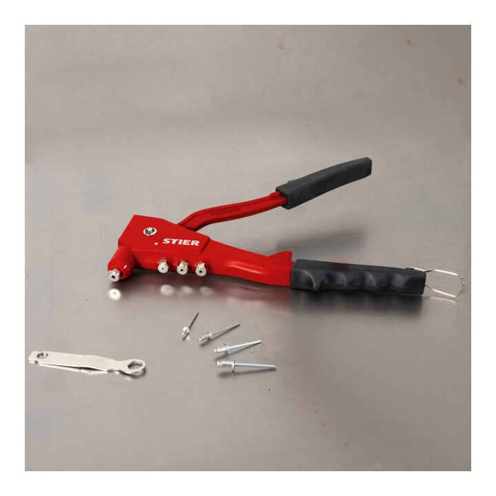 Jeu de rivets aveugles avec pince à riveter manuelle et rivets aveugles STIER, 201 pièces