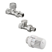 Jeu de robinets thermostatiques OVENTROP, passage DN15, avec Uni LH, AQ, Combi 2-1