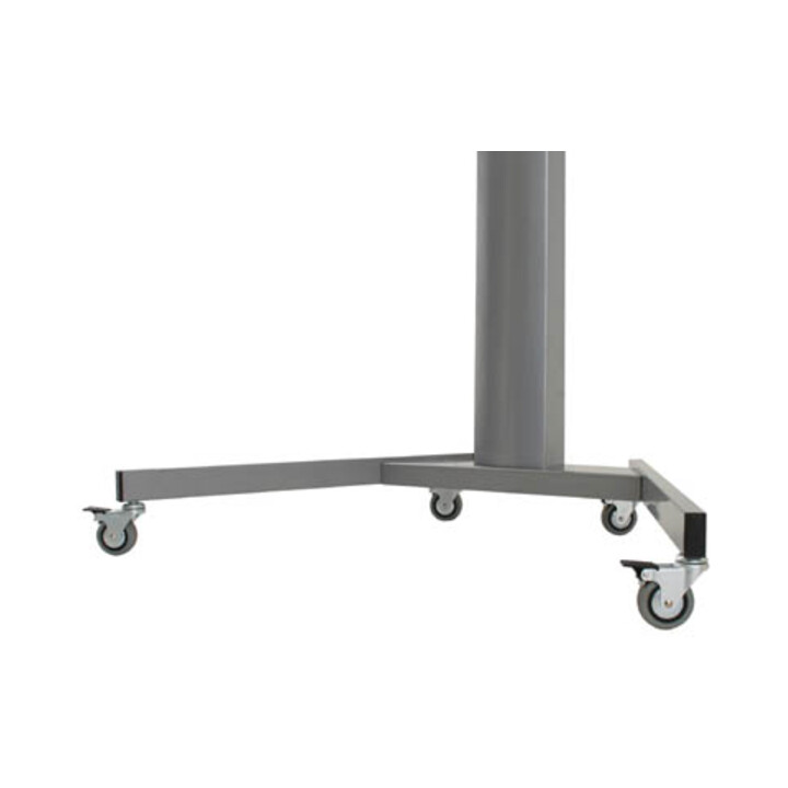 Set STIER Bureau debout électrique réglable en hauteur 80x60 cm, blanc mat, 68-120 cm + Jeu de roulettes pour bureau debout électrique réglable en hauteur 501-19