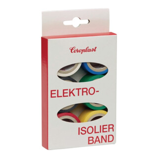 Jeu de rubans isolants électriques Coroplast 302 6 pièces L.3,3m W.19mm Ktr.