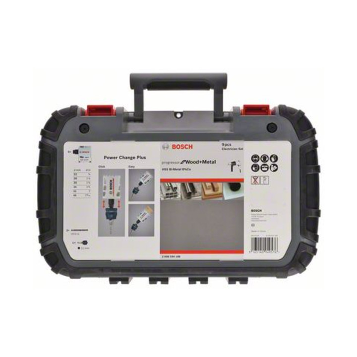 Jeu de scies cloches Bosch Progressor pour électricien bois et métal Jeu de 9 pièces 22-65 mm