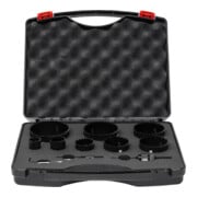 Jeu de scies cloches pour électriciens STIER HSS-Co8 bimétal, profondeur de coupe 44 mm, 11 pièces (25, 32, 40, 54, 60, 68, 76 et 86 mm)-1