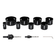 Jeu de scies cloches pour électriciens STIER HSS-Co8 bimétal, profondeur de coupe 44 mm, 11 pièces (25, 32, 40, 54, 60, 68, 76 et 86 mm)-2