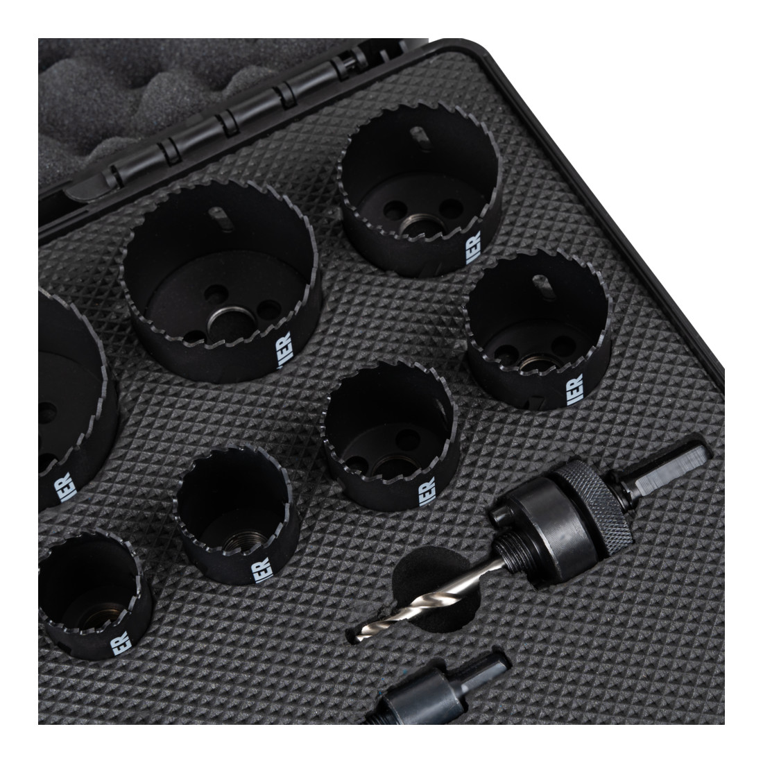 Jeu de scies cloches STIER HSS-Co8 bimétal, 17 pièces (20, 22, 25, 32, 35, 40, 44, 51, 60, 68, 76 mm)