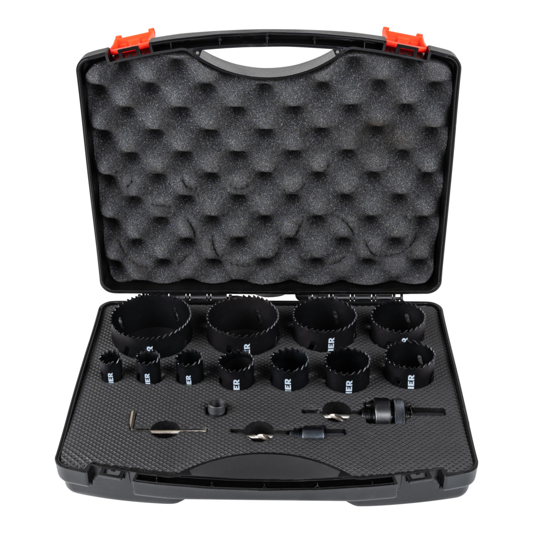 Jeu de scies cloches STIER HSS-Co8 bimétal, 17 pièces (20, 22, 25, 32, 35, 40, 44, 51, 60, 68, 76 mm)