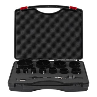 Jeu de scies cloches STIER HSS-Co8 bimétal, profondeur de coupe 44 mm, 14 pièces (20, 22, 25, 32, 35, 40, 44, 51, 60, 68 et 76 mm)