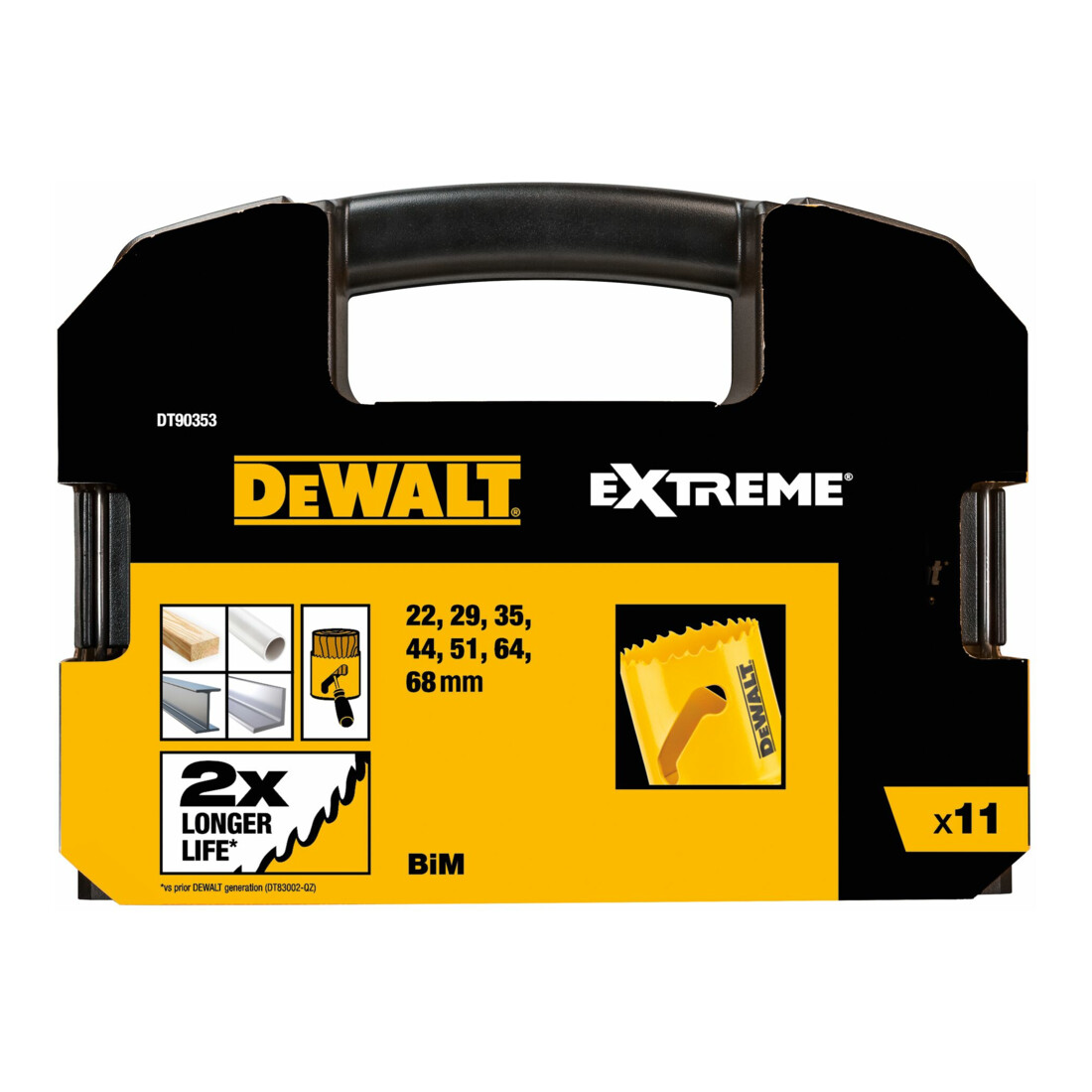 Jeu de scies cloches universelles BIM DEWALT, 11 pièces.