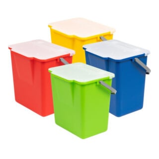 Jeu de seaux STIER 6 litres pour grands chariots d'hygiène et de nettoyage STIER
