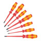 Set VDE Kit de pinces sécurité 3 pièces + Wera 160 iSS/7 Jeu de tournevis Kraftform Plus série 100, 7 pièces, lame et manche réduits
