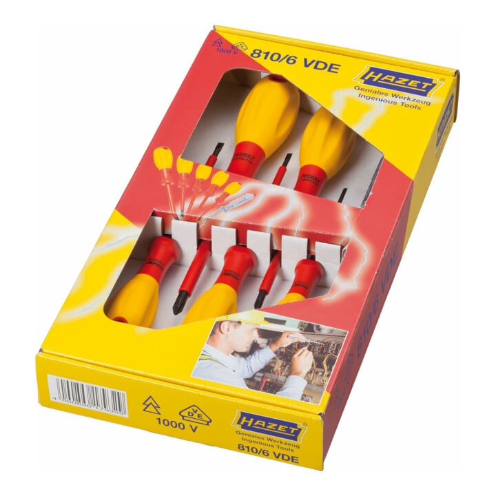 Jeu de tournevis avec isolation de protection 810/6VDE HAZET