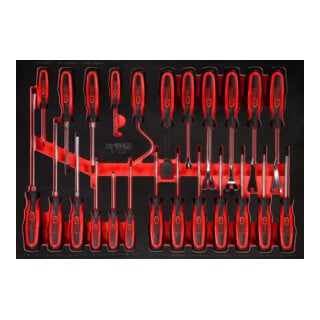 Jeu de tournevis dans insert en mousse, 24 pcs KS Tools