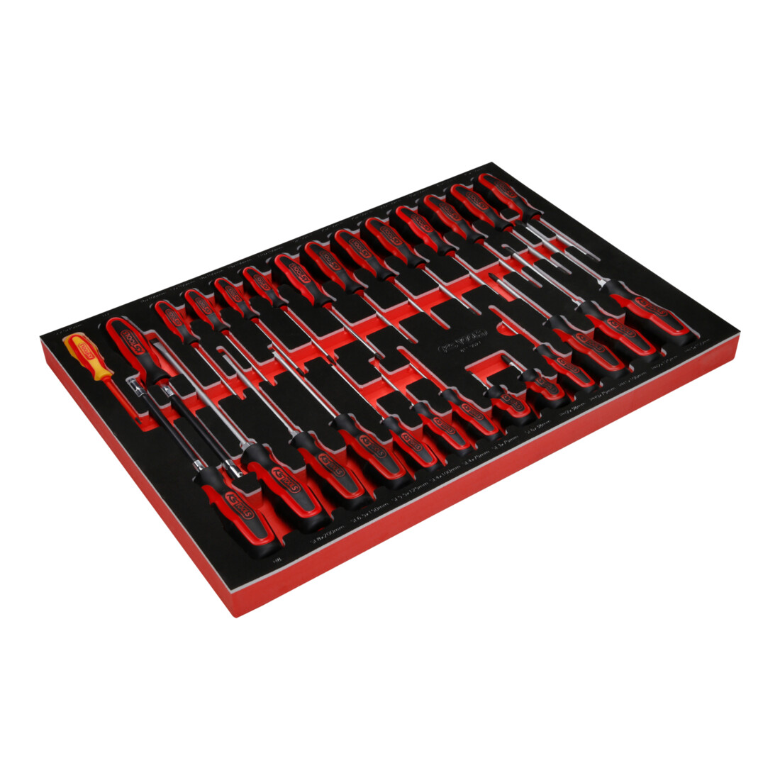 Jeu de tournevis dans insert en mousse, 27 pcs KS Tools