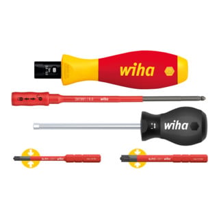 Jeu de tournevis dynamométriques Wiha  TorqueVario®-S electric PlusMinus/Pozidriv, 5 pcs