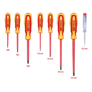 Jeu de tournevis ERGOTORQUE VDE, PH+fente, 8 pzs.