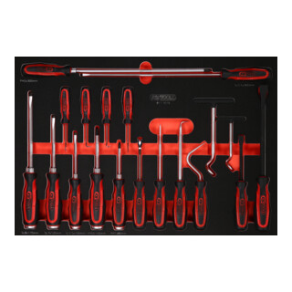 Jeu de tournevis et crochets dans insert en mousse, 19 pcs KS Tools