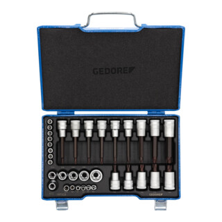 Jeu de tournevis Gedore 1/2''+1/4'' 34-tlg TX
