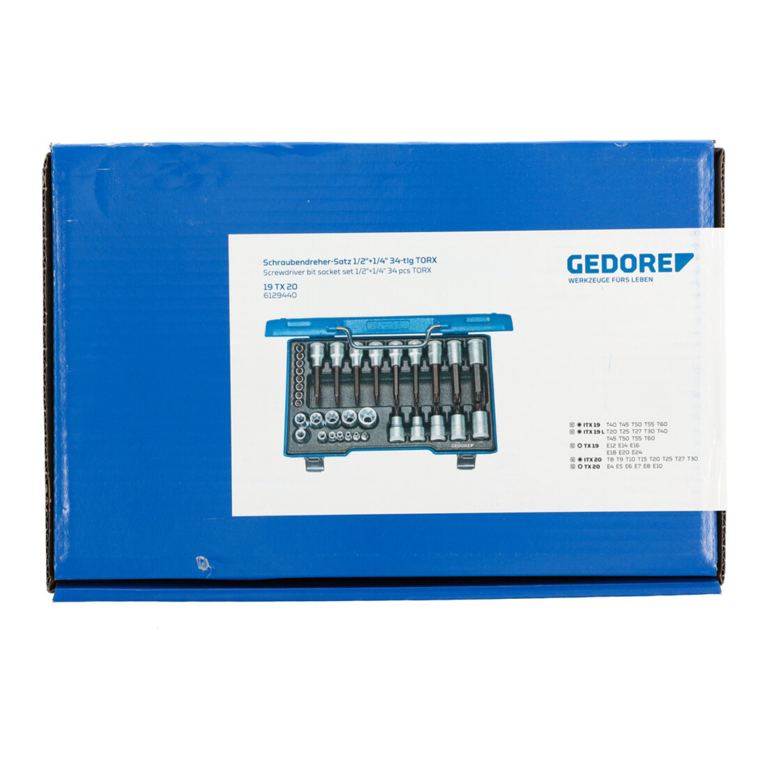 Jeu de tournevis Gedore 1/2''+1/4'' 34-tlg TX