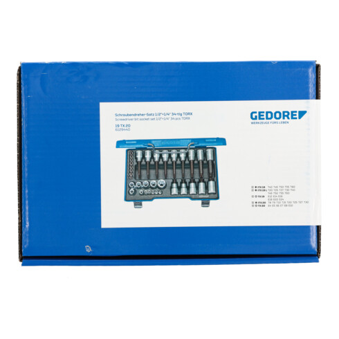 Jeu de tournevis Gedore 1/2''+1/4'' 34-tlg TX