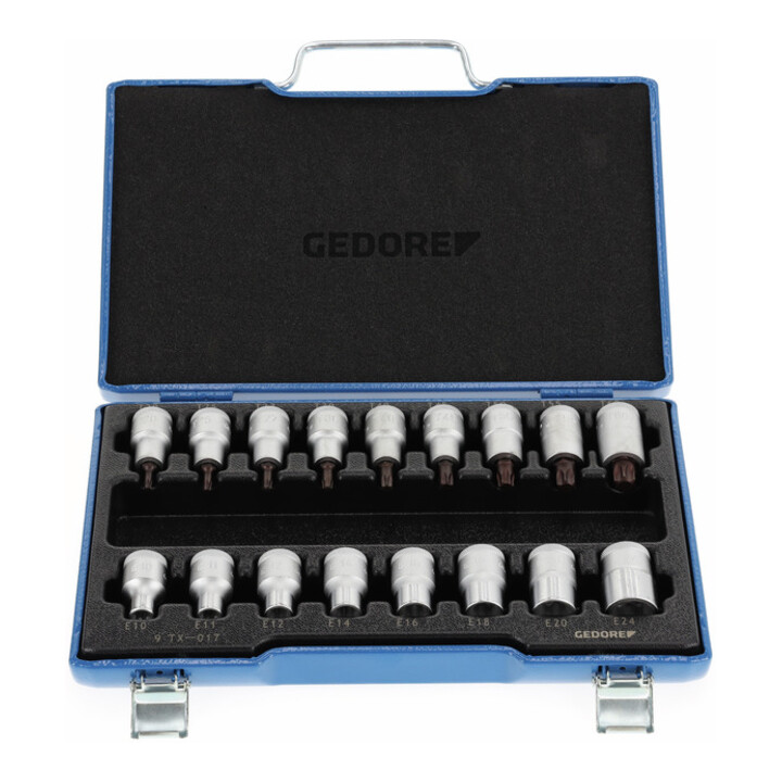Jeu de tournevis Gedore 1/2'' 17-tlg intérieur+extérieur TX