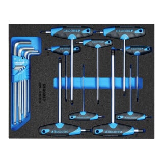 Jeu de tournevis Gedore offset dans le module Check-Tool, 17 pcs