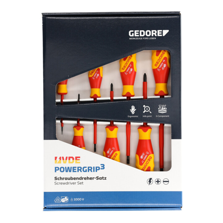 Jeu de tournevis Gedore VDE 7 pcs IS 2.5-6.5 PH 0-2