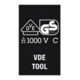 Jeu de tournevis LD45 l.185xP.385xH.30mm 1/3 module à outils 7-pcs. VDE fentePH