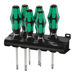 Jeu de tournevis Wera 335/350/355/6 6 pièces à fente PH PZD, manche multicomposants
