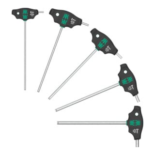 Jeu de tournevis Wera Hex-Plus à manche en T avec fonction de retenue, 5 pièces