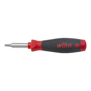 Jeu de tournevis Wiha PocketMax 8 pces avec jeu d'embouts escamotable (45292) I Jeu de tournevis magnétiques 1/4" avec magasin d'embouts I Fente / Phillips / Pozidriv / TX