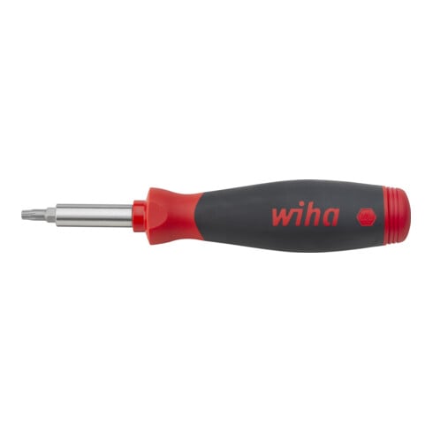Jeu de tournevis Wiha PocketMax 8 pces avec jeu d'embouts escamotable (45292) I Jeu de tournevis magnétiques 1/4" avec magasin d'embouts I Fente / Phillips / Pozidriv / TX