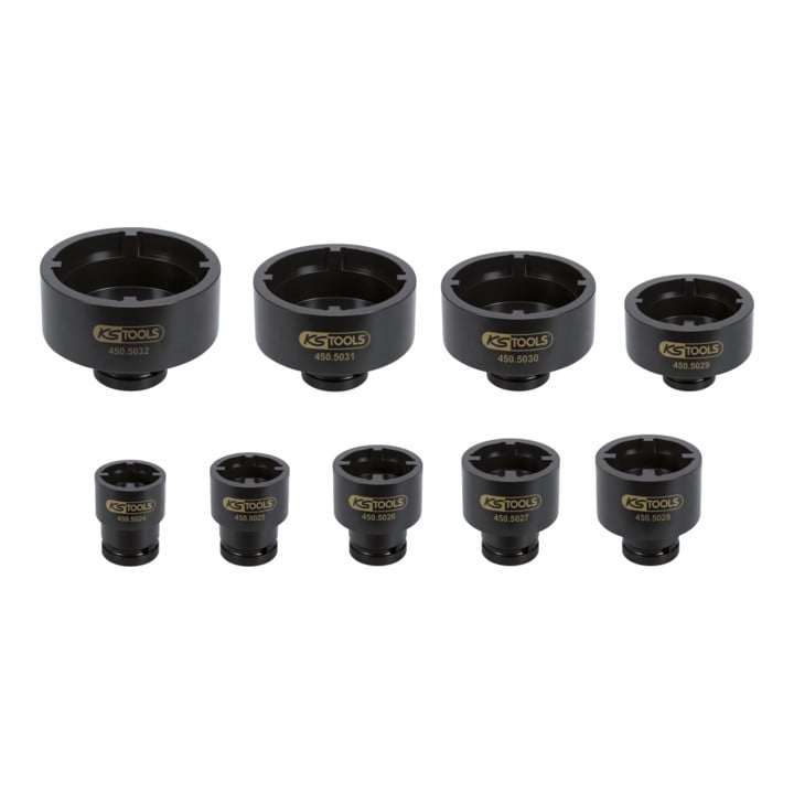 Jeu d'écrous et de clés à molette KS Tools, embout intérieur, 9 pcs.