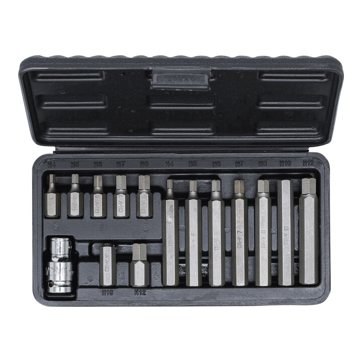 Jeu d’embouts 10 mm (3/8") six pans intérieurs 15 pièces BGS Do it yourself