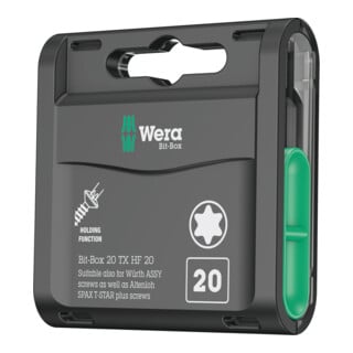 Jeu d'embouts 20 TX HF Wera, TX 20 x 25 mm, 20 pièces