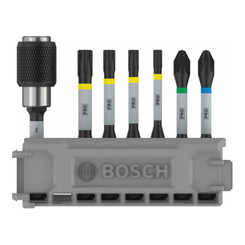 Jeu d'embouts de tournevis Bosch Impact Control 7 pièces PH2 PH2 PZ2 T15 T20 T20 T25,T30 50 mm