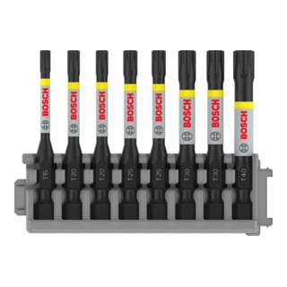 Jeu d'embouts de tournevis Bosch Impact Control 8 pièces 1 x T15 T40 2x T20 T25 T25 T30 50 mm
