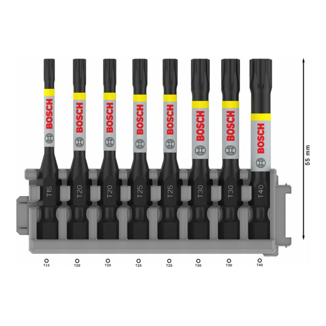 Jeu d'embouts de tournevis Bosch Impact Control 8 pièces 1 x T15 T40 2x T20 T25 T25 T30 50 mm