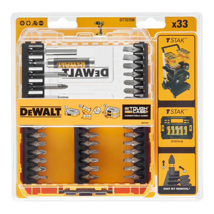 Jeu d'embouts de vissage 33 pces DEWALT High Performance Tough Case DT70709-QZ