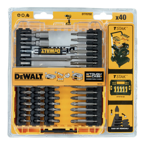 Jeu d'embouts DEWALT 25-85 mm 40 pièces DT7070202-QZ