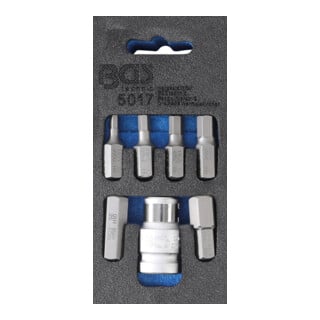 Jeu d’embouts pour tournevis 10 mm (3/8") / six pans intérieurs 7 pièces Kraftmann