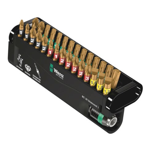 Jeu d'embouts WERA métal 30 pcs revêtement diamant