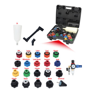Jeu d'entonnoirs de remplissage d'huile avec raccord pivotant KS Tools MASTER, 24 pcs
