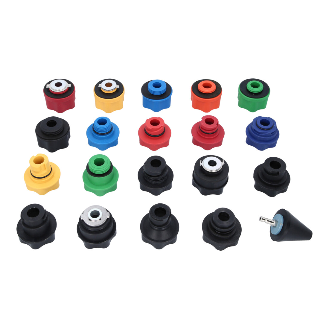 Jeu d'entonnoirs de remplissage d'huile avec raccord pivotant KS Tools MASTER, 24 pcs