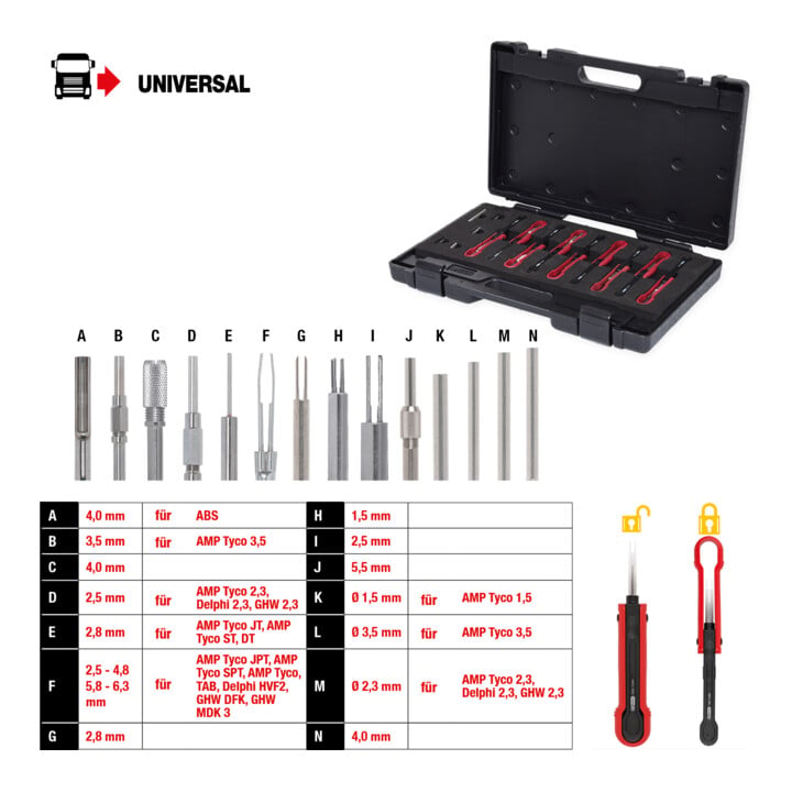 Jeu d'extracteurs de cosses pour véhicule utilitaire, 14 pcs KS Tools