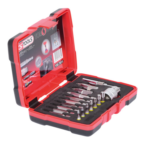 Jeu d'extracteurs de vis Torx 1/4" + 10 mm, 18 pcs.