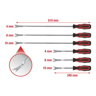 Jeu d'outils à dégrafer, 6 pcs.